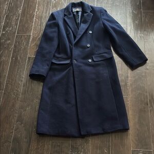 Men's Navy Double-Breasted Coat